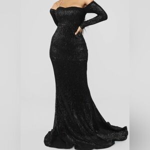 Fashion Nova black formal sequin dress NEW WITH TAGS